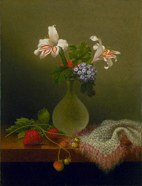 Martin Johnson Heade A Vase of Corn Lilies and Heliotrope